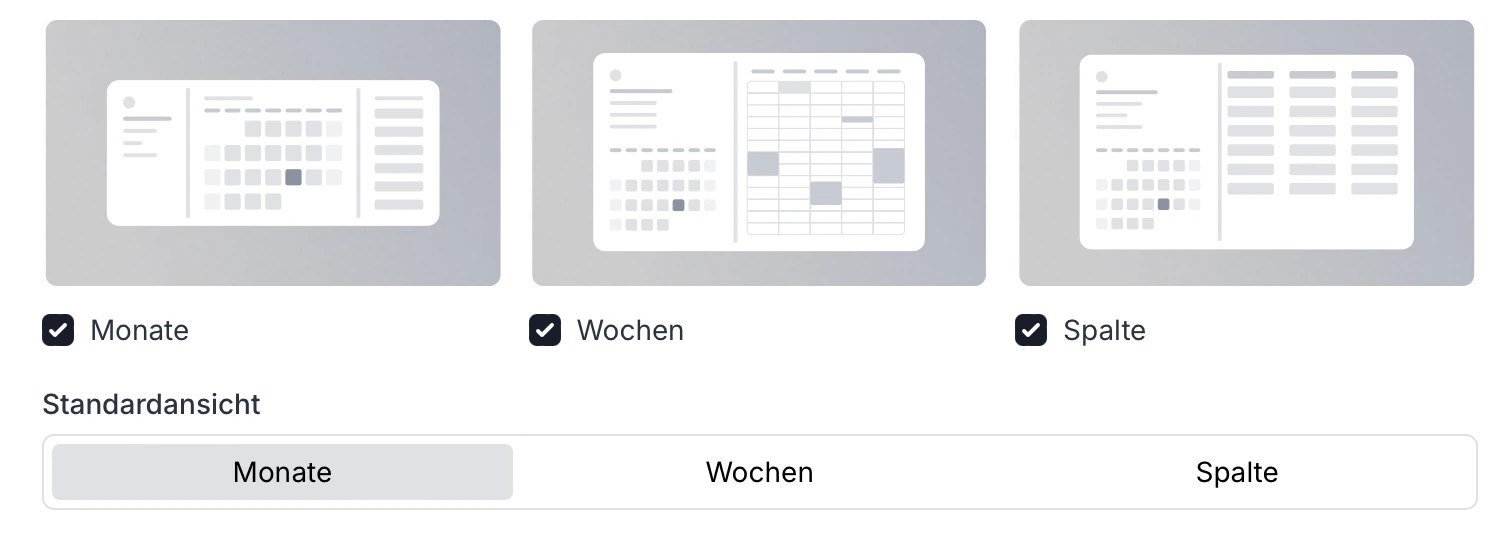 BLS cal Ansichten, Kalenderansichten, Terminplanung, BLS cal Übersicht