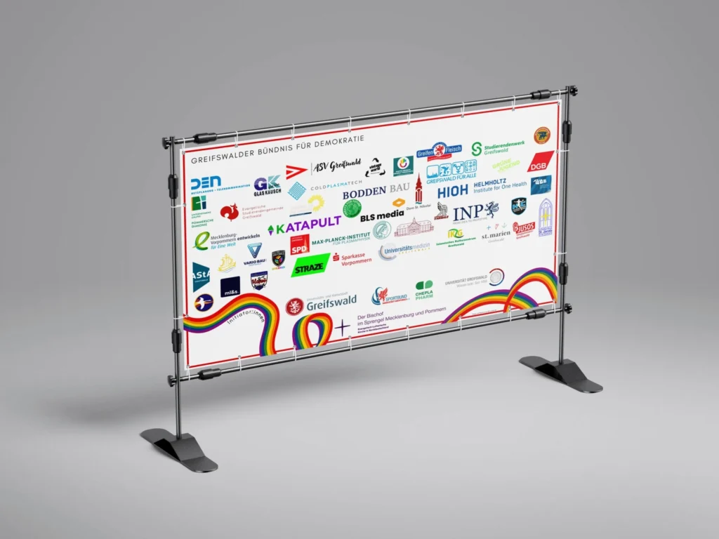 Banner des Greifswalder Bündnis für Demokratie